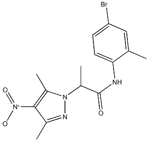 N-(4-bromo-2-methylphenyl)-2-{4-nitro-3,5-dimethyl-1H-pyrazol-1-yl}propanamide Structure