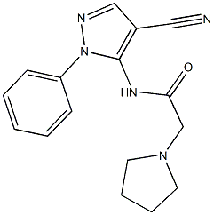 N-(4-cyano-1-phenyl-1H-pyrazol-5-yl)-2-(1-pyrrolidinyl)acetamide 구조식 이미지
