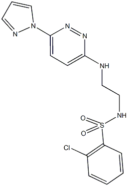 2-chloro-N-(2-{[6-(1H-pyrazol-1-yl)-3-pyridazinyl]amino}ethyl)benzenesulfonamide Structure