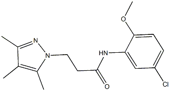 N-(5-chloro-2-methoxyphenyl)-3-(3,4,5-trimethyl-1H-pyrazol-1-yl)propanamide 구조식 이미지