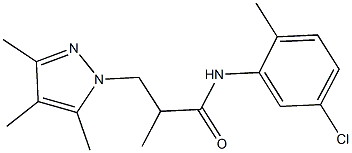 N-(5-chloro-2-methylphenyl)-2-methyl-3-(3,4,5-trimethyl-1H-pyrazol-1-yl)propanamide 구조식 이미지