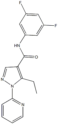 N-(3,5-difluorophenyl)-5-ethyl-1-(2-pyridinyl)-1H-pyrazole-4-carboxamide 구조식 이미지