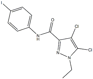 4,5-dichloro-1-ethyl-N-(4-iodophenyl)-1H-pyrazole-3-carboxamide 구조식 이미지