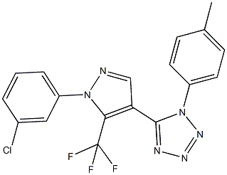 5-[1-(3-chlorophenyl)-5-(trifluoromethyl)-1H-pyrazol-4-yl]-1-(4-methylphenyl)-1H-tetraazole 구조식 이미지