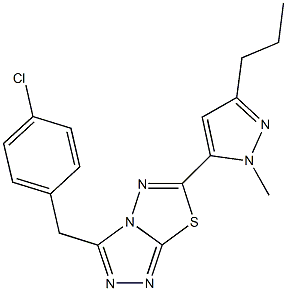 3-(4-chlorobenzyl)-6-(1-methyl-3-propyl-1H-pyrazol-5-yl)[1,2,4]triazolo[3,4-b][1,3,4]thiadiazole Structure