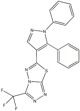 6-(1,5-diphenyl-1H-pyrazol-4-yl)-3-(trifluoromethyl)[1,2,4]triazolo[3,4-b][1,3,4]thiadiazole Structure