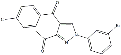 1-[1-(3-bromophenyl)-4-(4-chlorobenzoyl)-1H-pyrazol-3-yl]ethanone Structure