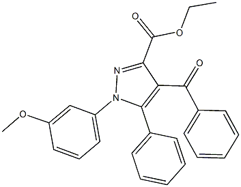 ethyl 4-benzoyl-1-(3-methoxyphenyl)-5-phenyl-1H-pyrazole-3-carboxylate 구조식 이미지