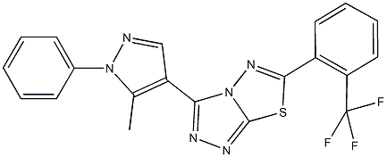 3-(5-methyl-1-phenyl-1H-pyrazol-4-yl)-6-[2-(trifluoromethyl)phenyl][1,2,4]triazolo[3,4-b][1,3,4]thiadiazole Structure