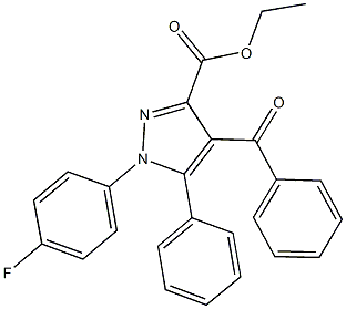 ethyl 4-benzoyl-1-(4-fluorophenyl)-5-phenyl-1H-pyrazole-3-carboxylate 구조식 이미지