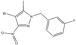 4-bromo-1-(3-fluorobenzyl)-3-nitro-5-methyl-1H-pyrazole 구조식 이미지