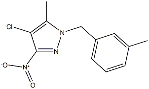 4-chloro-3-nitro-5-methyl-1-(3-methylbenzyl)-1H-pyrazole Structure
