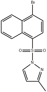 1-[(4-bromo-1-naphthyl)sulfonyl]-3-methyl-1H-pyrazole 구조식 이미지