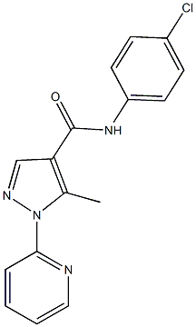 N-(4-chlorophenyl)-5-methyl-1-(2-pyridinyl)-1H-pyrazole-4-carboxamide 구조식 이미지