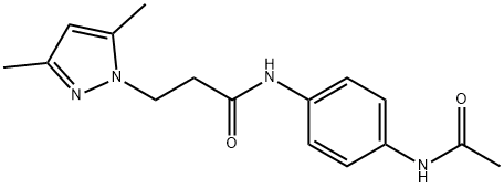 N-[4-(acetylamino)phenyl]-3-(3,5-dimethyl-1H-pyrazol-1-yl)propanamide Structure