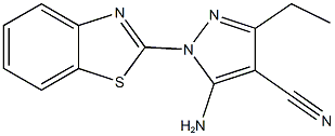 5-amino-1-(1,3-benzothiazol-2-yl)-3-ethyl-1H-pyrazole-4-carbonitrile 구조식 이미지