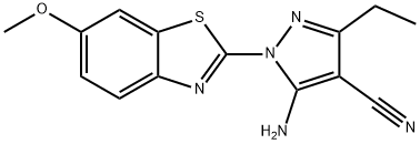 5-amino-3-ethyl-1-(6-methoxy-1,3-benzothiazol-2-yl)-1H-pyrazole-4-carbonitrile Structure