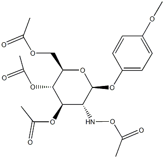 4-methoxyphenyl 3,4,6-tri-O-acetyl-2-[(acetyloxy)amino]-2-deoxyhexopyranoside 구조식 이미지