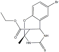 ethyl (9R)-4-bromo-9-methyl-11-thioxo-8-oxa-10,12-diazatricyclo[7.3.1.0~2,7~]trideca-2,4,6-triene-13-carboxylate Structure