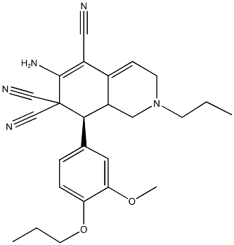 6-amino-8-(3-methoxy-4-propoxyphenyl)-2-propyl-2,3,8,8a-tetrahydro-5,7,7(1H)-isoquinolinetricarbonitrile 구조식 이미지