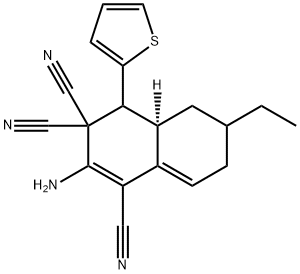 2-amino-6-ethyl-4-(2-thienyl)-4a,5,6,7-tetrahydro-1,3,3(4H)-naphthalenetricarbonitrile 구조식 이미지