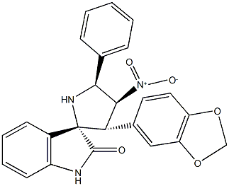 4'-(1,3-benzodioxol-5-yl)-3'-nitro-2'-phenyl-1,3-dihydrospiro[2H-indole-3,5'-pyrrolidine]-2-one 구조식 이미지