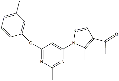 1-{5-methyl-1-[2-methyl-6-(3-methylphenoxy)-4-pyrimidinyl]-1H-pyrazol-4-yl}ethanone Structure