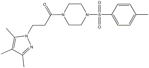 1-[(4-methylphenyl)sulfonyl]-4-[3-(3,4,5-trimethyl-1H-pyrazol-1-yl)propanoyl]piperazine 구조식 이미지