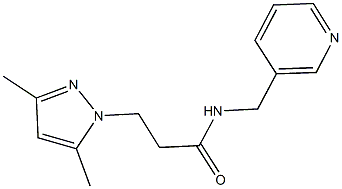 3-(3,5-dimethyl-1H-pyrazol-1-yl)-N-(3-pyridinylmethyl)propanamide 구조식 이미지