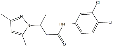 N-(3,4-dichlorophenyl)-3-(3,5-dimethyl-1H-pyrazol-1-yl)butanamide 구조식 이미지