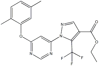 ethyl 1-[6-(2,5-dimethylphenoxy)-4-pyrimidinyl]-5-(trifluoromethyl)-1H-pyrazole-4-carboxylate Structure