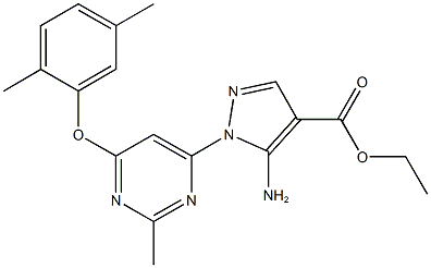 ethyl 5-amino-1-[6-(2,5-dimethylphenoxy)-2-methyl-4-pyrimidinyl]-1H-pyrazole-4-carboxylate 구조식 이미지