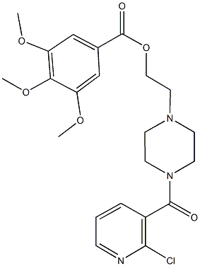 2-{4-[(2-chloro-3-pyridinyl)carbonyl]-1-piperazinyl}ethyl 3,4,5-trimethoxybenzoate 구조식 이미지