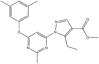 methyl 1-[6-(3,5-dimethylphenoxy)-2-methyl-4-pyrimidinyl]-5-ethyl-1H-pyrazole-4-carboxylate Structure