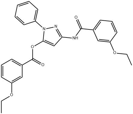 3-[(3-ethoxybenzoyl)amino]-1-phenyl-1H-pyrazol-5-yl 3-ethoxybenzoate 구조식 이미지