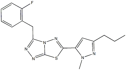 3-(2-fluorobenzyl)-6-(1-methyl-3-propyl-1H-pyrazol-5-yl)[1,2,4]triazolo[3,4-b][1,3,4]thiadiazole Structure