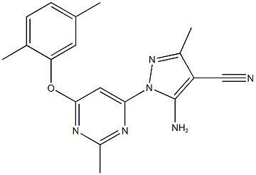 5-amino-1-[6-(2,5-dimethylphenoxy)-2-methyl-4-pyrimidinyl]-3-methyl-1H-pyrazole-4-carbonitrile Structure