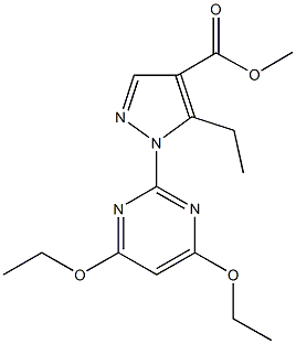 methyl 1-(4,6-diethoxy-2-pyrimidinyl)-5-ethyl-1H-pyrazole-4-carboxylate Structure