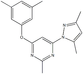 4-(3,5-dimethylphenoxy)-6-(3,5-dimethyl-1H-pyrazol-1-yl)-2-methylpyrimidine 구조식 이미지