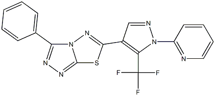 3-phenyl-6-[1-(2-pyridinyl)-5-(trifluoromethyl)-1H-pyrazol-4-yl][1,2,4]triazolo[3,4-b][1,3,4]thiadiazole 구조식 이미지