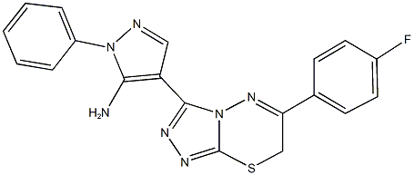 4-[6-(4-fluorophenyl)-7H-[1,2,4]triazolo[3,4-b][1,3,4]thiadiazin-3-yl]-1-phenyl-1H-pyrazol-5-ylamine Structure