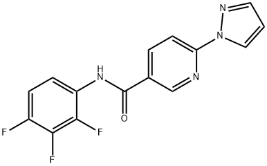 6-(1H-pyrazol-1-yl)-N-(2,3,4-trifluorophenyl)nicotinamide 구조식 이미지