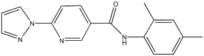 N-(2,4-dimethylphenyl)-6-(1H-pyrazol-1-yl)nicotinamide 구조식 이미지