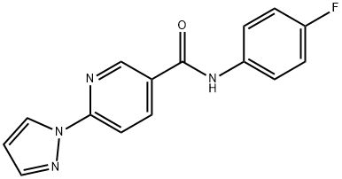 N-(4-fluorophenyl)-6-(1H-pyrazol-1-yl)nicotinamide 구조식 이미지