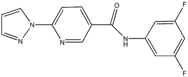 N-(3,5-difluorophenyl)-6-(1H-pyrazol-1-yl)nicotinamide 구조식 이미지