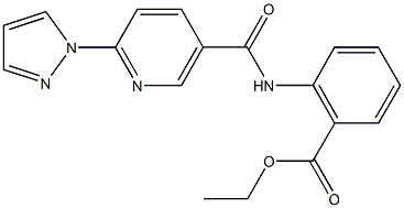 ethyl 2-({[6-(1H-pyrazol-1-yl)-3-pyridinyl]carbonyl}amino)benzoate 구조식 이미지