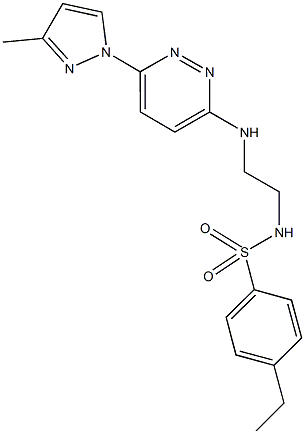 4-ethyl-N-(2-{[6-(3-methyl-1H-pyrazol-1-yl)-3-pyridazinyl]amino}ethyl)benzenesulfonamide 구조식 이미지