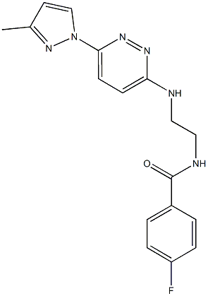 4-fluoro-N-(2-{[6-(3-methyl-1H-pyrazol-1-yl)-3-pyridazinyl]amino}ethyl)benzamide 구조식 이미지