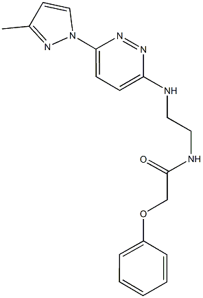 N-(2-{[6-(3-methyl-1H-pyrazol-1-yl)-3-pyridazinyl]amino}ethyl)-2-phenoxyacetamide Structure