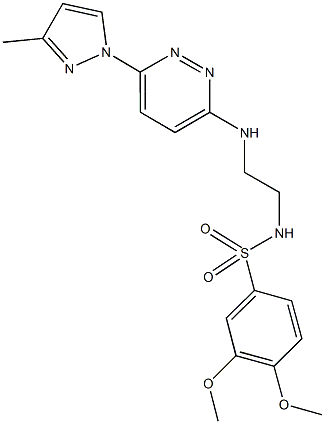 3,4-dimethoxy-N-(2-{[6-(3-methyl-1H-pyrazol-1-yl)-3-pyridazinyl]amino}ethyl)benzenesulfonamide Structure